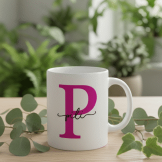 Taza personalizada inicial y nombre